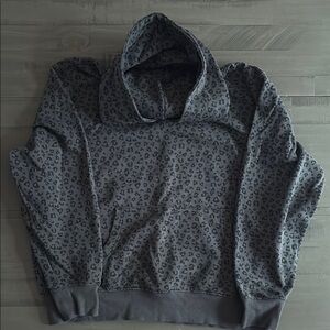 Gray Leopard Print Hoodie from Old Navy